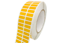 Этикетки из светло-жёлтого полиэстера 2250 с усиленным адгезивом