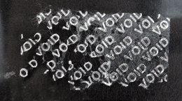 Пломба наклейка «Опломбировано! Не вскрывать» из серебристо-серого матового полиэстера 6020