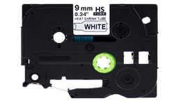 Термоусадочная трубка для принтеров Brother HSe/HSc-221 (9 мм, черный на белом)