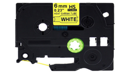 Термоусадочная трубка для принтеров Brother HSe/HSc-611 (6 мм, черный на желтом)