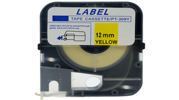 Лента самоклеящаяся для принтера MaxTube V (9 мм, желтый/черный)