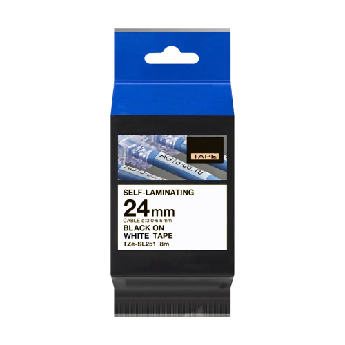 Cамоламинирующаяся лента для принтеров Brother TZe/TZc-SL251 (24 мм, черный на белом)