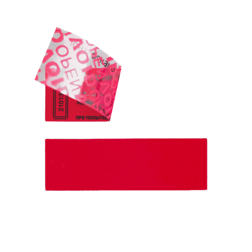 Пломба наклейка красная матовая из полиэстера 6010 VOID/OPEN, без переноса изображения
